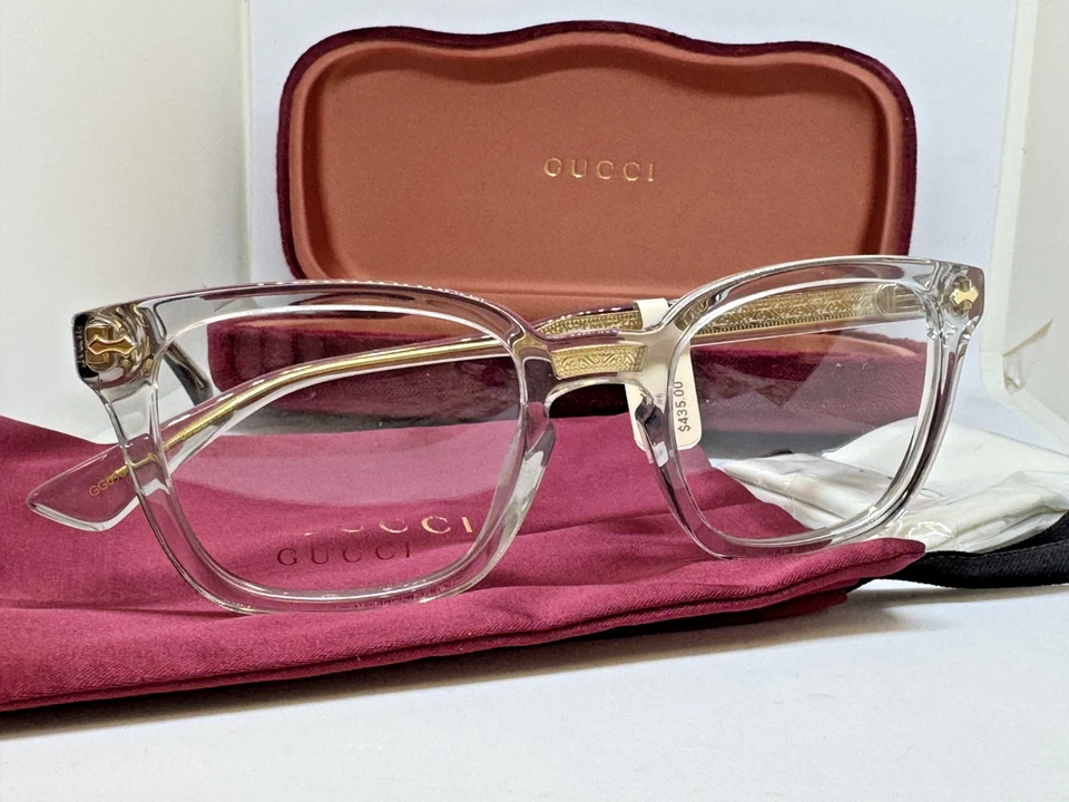 Gucci GG0184O 005 50mm Square  Acetate Eyeglasses New - Image 1 of 4