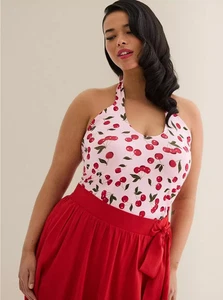 Lindo top halter foxy retro chic para mujer más 4X cerezas - Imagen 1 de 3