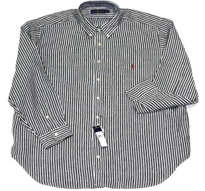 Ralph Lauren Linen Shirt Black White Striped 2XB 2X NWT - Picture 1 of 3