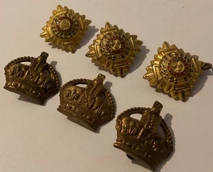 British Army Rang Insignia Tudor Crown & Bath Star Shoulder Pips Military - Bild 1 von 10