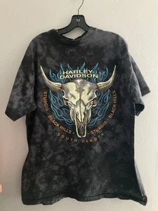 Harley Vintage Sturgis Black Hills Rally South Dakota  Size XL 3D Bull Run - Picture 1 of 15