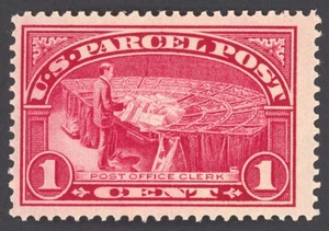US Scott Q1 Mint NH OG 1c carmine rose Post Office Clerk Lot PS004 bhmstamps - Bild 1 von 2