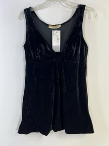 NUEVO CON ETIQUETAS DE COLECCIÓN Y2K Babydoll Negro Top Terciopelo Fairycore Capricho Romance Oscuro Italia - Imagen 1 de 11
