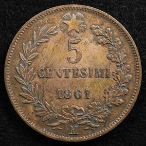 Italy 5 Centesimi 1861M, Coin, Inv#G776 - Picture 1 of 2