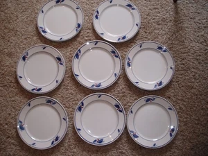 Set 8 piatti da tavola dipinti a mano 8" insalata dessert NIKKO fioritura $0 S/H! - Foto 1 di 4