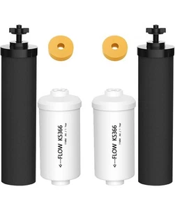 4 pcs Water Filter Replacement for Berkey BB9-2 Black Filters & PF-2 Filters - Picture 1 of 8
