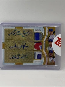 Schwarber / Baez / Russell Game Used Patch Auto 2018 Triple Threads #ARC-JAK 3/9 - Picture 1 of 4