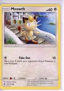 Meowth 101/147 Sm-Burning Shadows Regular - Picture 1 of 2