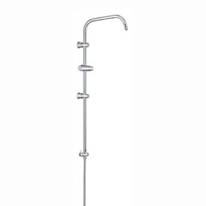 Dual Shower Riser Rail Kit Carre Adjustable Chrome Stainless Steel ENKI G16 - Picture 1 of 3