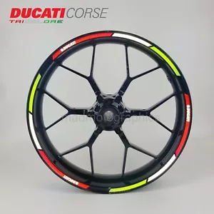 decalcomanie ruota riflettenti adesivi cerchio per Ducati Corse 899 949 1199 1200 1299 - Foto 1 di 5