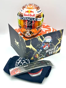 Minicasco y tarjeta F1 Redbull Max Verstappen firmado 2024 Orange Tribute 1:2 - Imagen 1 de 11