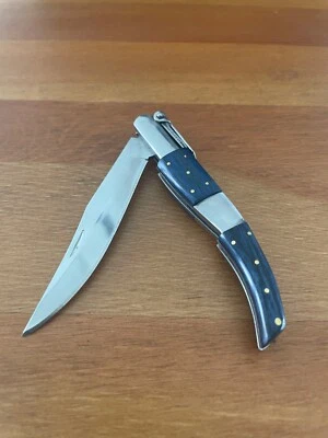 Navaja de Bolsillo Plegable Árabe 3.14" Escalas Madera Azul Navaja Artesanal en España Foto 1 de 4