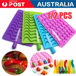 20/48 Cavity Gummie Snake Mold DIY Edible Gummy Candy Lolly Kids Silicone Mould - Picture 1 of 21