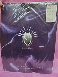 Vintage 1970er SD SHEER DELIGHT EXQUISITE STRUMPFHOSE PANTY HOSE OFF BLACK NOS PLUS Gr. 3 - Bild 1 von 4