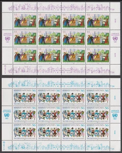 NACIONES UNIDAS VIENA - 1987 DÍA DE LAS NACIONES UNIDAS - JUEGO DE 2 HOJAS - COMO NUEVO NH - Imagen 1 de 4