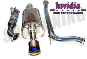Invidia Q300 Burnt TI Tip Catback Exhaust System Kit For 07-11 Civic SI COUPE - Picture 1 of 5