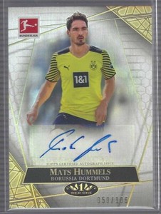 MATS HUMMELS 2021-22 TOPPS TIER ONE BUNDESLIGA SILVER FOIL AUTO #D 050/106