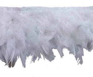 Pack of 2 Yards Natural Dyed Turkey Flakes Feathers 4~6Inch Fringe Trim DIY Dres - Picture 1 of 2