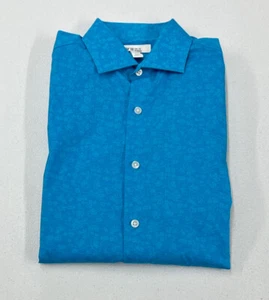 Bar III Men's Slim Flit Floral Stretch Dress Shirt, Teal, S (14-14.5) - Picture 1 of 3