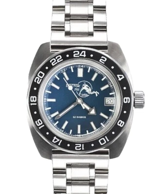 Reloj Vostok Amphibia 17003B Scuba Dude automático 24 horas vendedor de EE. UU. Foto 1 de 4