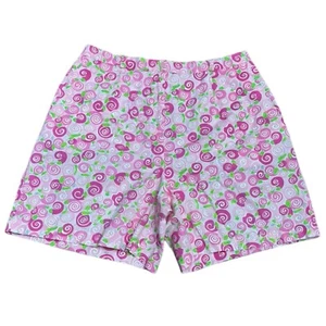 Vintage Lilly Pulitzer High Waisted Mom Shorts Rolls Royce Snail Pink Size 10 - Picture 1 of 13