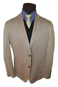 Nordstrom mens 2btn tan 100% linen weave Trim Fit blazer jacket sport coat z 44R - Picture 1 of 4