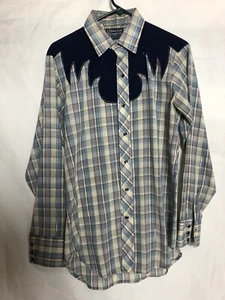 Vintage Dee Cee Rangers Peal Snap Shirt Long Sleeve Western Plaid Mens 15-M - Picture 1 of 4