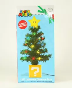 Super Mario Bros LED Light Up 11.5 Inch Desktop Christmas Tree - NEW - Nintendo - Picture 1 of 2