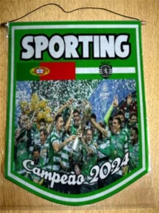 SPORTING LISBOA - PORTUGAL - CHAMPION 2024 - Soccer - PENNANT - 40 x 30 cm - Picture 1 of 1