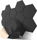 12Pcs Hexagon Studio Acoustic Panels Wall Room Pad Absorbing Noise Proof Foam