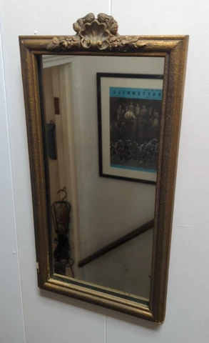 Antique Decorative Hanging Wall Ornate Glass Mirror Wooden Frame Cover