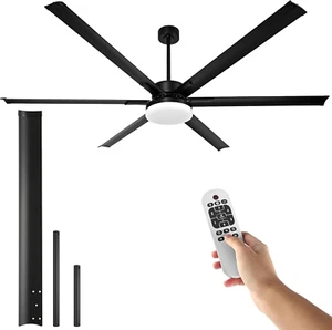 Extra Large Ceiling Fan with Light, 80 Inch Outdoor Ceiling Fan with Light and R - Picture 1 of 8