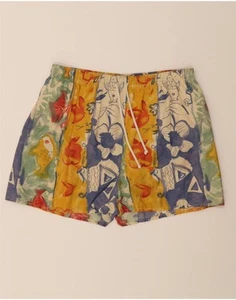 VINTAGE Womens High Waist Swimming Shorts UK 18 XL Multicoloured Floral CX14 - Picture 1 of 3