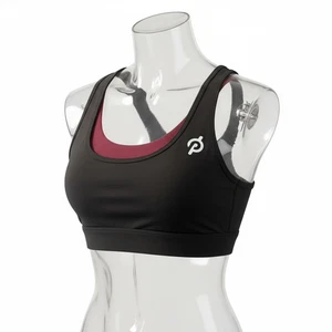 Reggiseno sportivo Peloton nero con fodera viola e logo taglia large - Foto 1 di 8