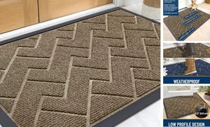 Alfombrilla Puerta Delantera Interior Exterior Entrada, Impermeable Todo 29.5" x 17" Marrón - Imagen 1 de 8