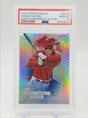 SHOHEI OHTANI 2018 TOPPS CHROME ROOKIE INTERNATIONAL AFFAIR RC PSA 10 Q1496 - Image 1 of 2