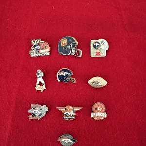 Vintage Denver Broncos 10 Pin Lot Super Bowl Champions John Elway NFL - Bild 1 von 14