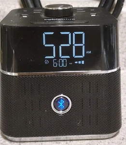 CubieBlue Bluetooth Wireless Speaker Charging Station USB Ports Alarm Clock - Picture 1 of 8