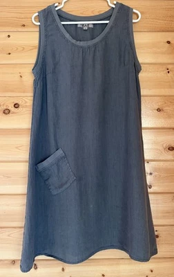 Flax Women’s Size Small Linen Sleeveless Gray Dress Lagenlook Minimalist - Image 1 of 4