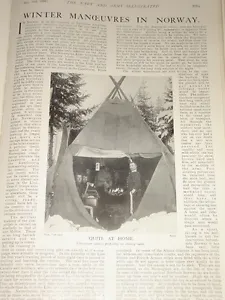 1902 NORWAY ARMY MANOEUVRES TENTS EXERCISE ON SKIS &C  - Picture 1 of 1