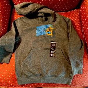 Joe Boxer Black Gray Hoodie Sweatshirt Front Pocket Long Sleev Boys Sz S6/7 NWT - Picture 1 of 7