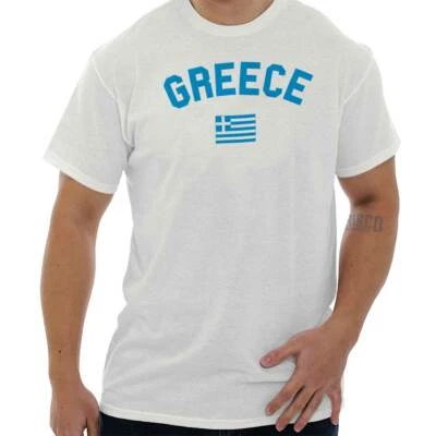 Camiseta de cuello redondo con bandera del país de Grecia de viaje internacional para mujer o hombre Foto 1 de 4