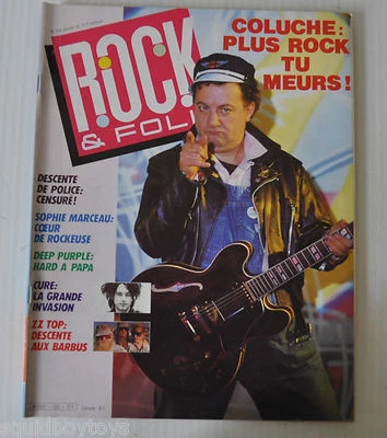 - ROCK & FOLK Music French Magazine #226 COLUCHE cover 1985 The Cure, ZZ Top - - Image 1 of 4