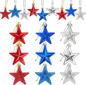 36Pcs Patriotic Star Ornaments Memorial Day Independence Day Labor Day Veterans - Picture 1 of 12
