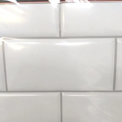 (6) TOOL BENCH 12" Sheets of Tile White Subway 3D Peel Stick Wall Backsplash - Image 1 of 4