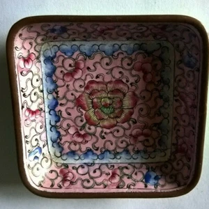 Vintage Plateau Coupelle Minianture Chinois Email Cloisonnée - Imagen 1 de 4