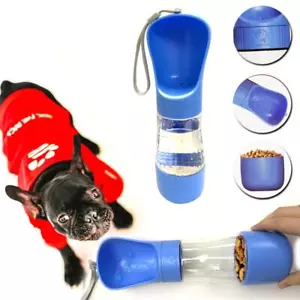 Dog Water Bottle Portable 10.8oz With Snack Container 5.7oz Bowl Portable Travel - Picture 1 of 1