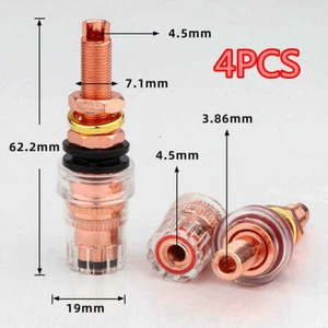 Cable de altavoz terminal de poste de unión de cobre de 4 piezas enchufe banana interconexión hágalo usted mismo - Imagen 1 de 11