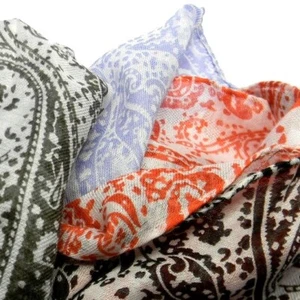 Schal Herren Damen Fanta Paisley Made Italy 70er Kragen Taschentuch Modal - Bild 1 von 8