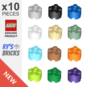 10 x LEGO® Round 2 x 2 with Axle Shaft Bricks 3941 Bulk Lot - Foto 1 di 15